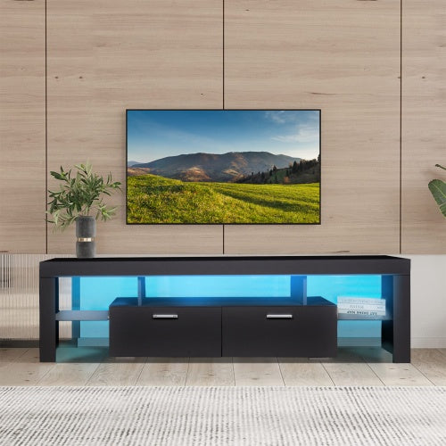 Modern Black LED TV Stand UP to 75"