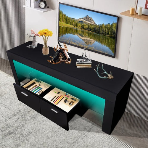 Modern Black LED TV Stand UP to 75"